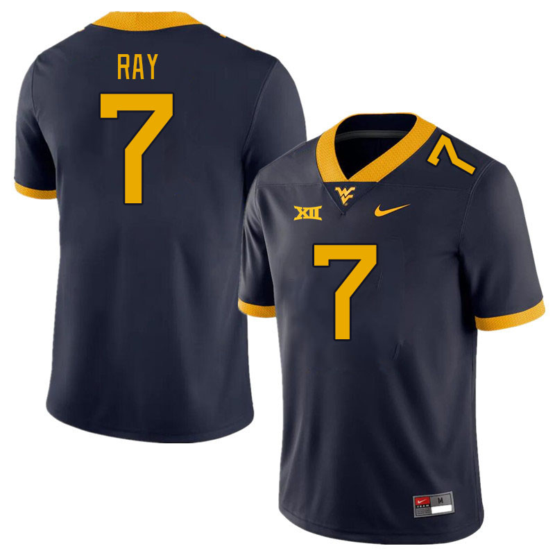 Men #7 Traylon Ray West Virginia Mountaineers College Football Jerseys Stitched Sale-Navy - Click Image to Close